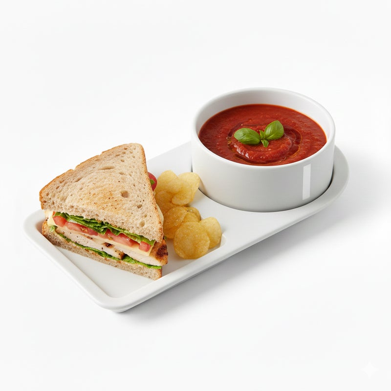 Shallow White Porcelain Serving Plate with Bowl – 32cm Platter with 14cm Bowl | Elegant Appetizer, Soup & Snack Server for Ramadan, Eid, Diwali, Brunch, Coffee Station & Gifting - Image 2